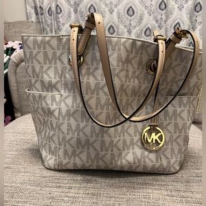 Michael Kors Monogram Tote Bag White